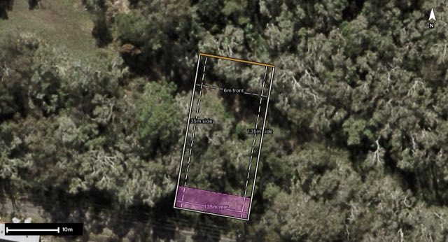 Aerial of 20 Provence Place, Greenbank QLD 4124 with the block outlined