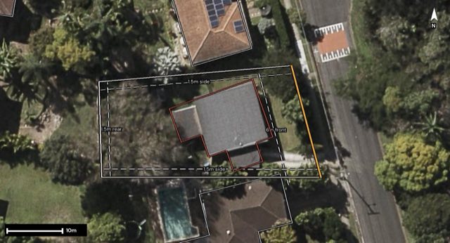 Aerial of 20 Riordan Street, Aspley QLD 4034 with the block outlined