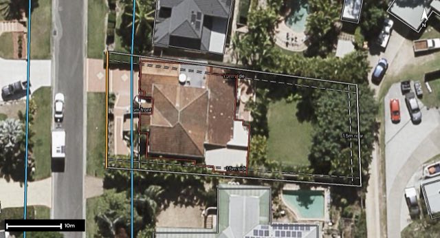 Aerial of 20 Windjana Court, Shailer Park QLD 4128 with the block outlined