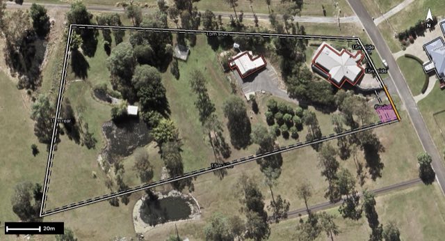 Aerial of 21 Andrew Clarke Road, Whiteside QLD 4503 with the block outlined