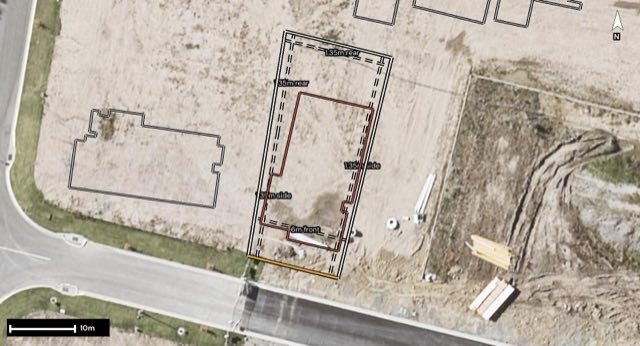 Aerial of 21 Colmar Street, Jimboomba QLD 4280 with the block outlined