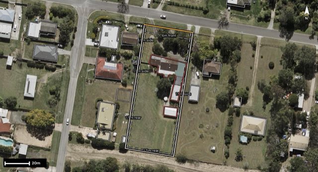 Aerial of 23-25 Verran Street, Bellbird Park QLD 4300 with the block outlined