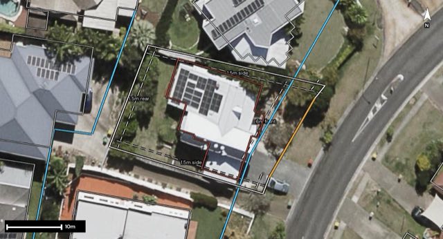 Aerial of 23 Brookvale Drive, Underwood QLD 4119 with the block outlined