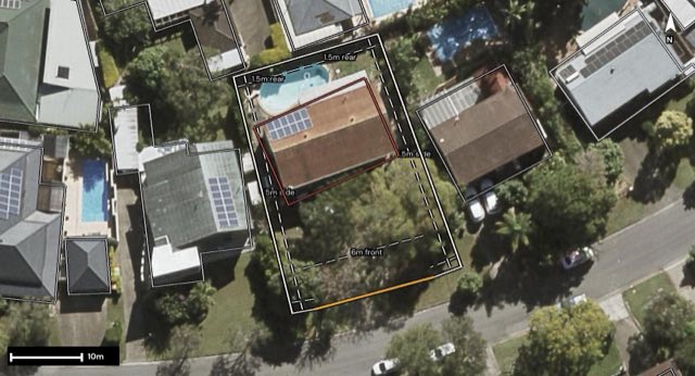 Aerial of 23 Cooranga Street, Jindalee QLD 4074 with the block outlined