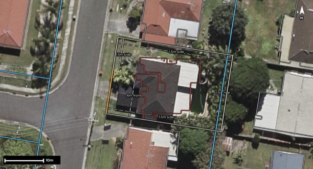 Aerial of 23 Fenchurch Street, Rochedale South QLD 4123 with the block outlined