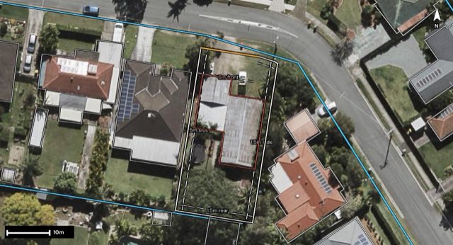 Aerial of 23 Kallista Road, Rochedale South QLD 4123 with the block outlined