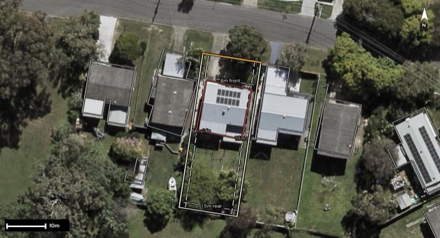 Aerial of 23 Keats Street, Sunnybank QLD 4109 with the block outlined