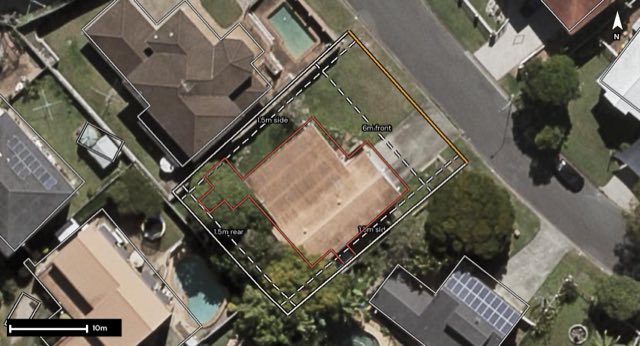 Aerial of 24 Firelight Street, Sunnybank Hills QLD 4109 with the block outlined