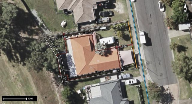 Aerial of 25 Arthur Way, Ormeau QLD 4208 with the block outlined