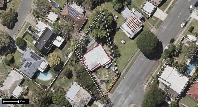 Aerial of 25 Windrest Street, Strathpine QLD 4500 with the block outlined