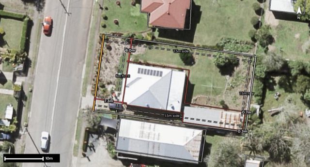 Aerial of 26 Elizabeth Street, Kenilworth QLD 4574 with the block outlined