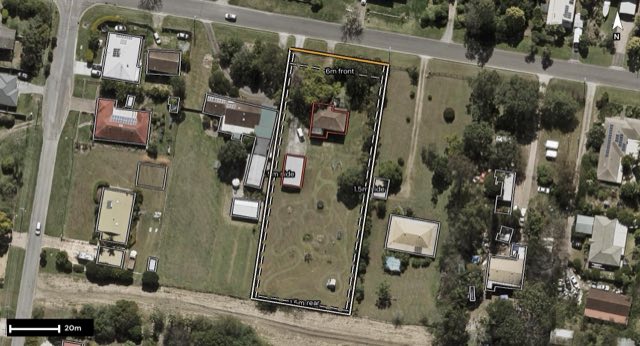 Aerial of 27-29 Verran Street, Bellbird Park QLD 4300 with the block outlined