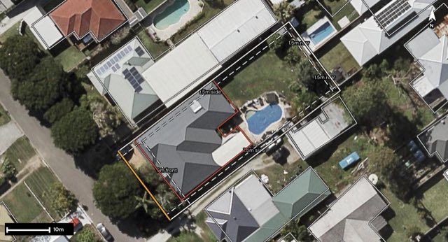Aerial of 27 Jensen Road, Banyo QLD 4014 with the block outlined