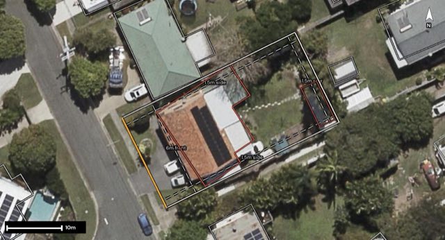 Aerial of 29 Apex Street, Kippa-Ring QLD 4021 with the block outlined