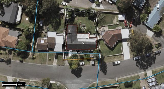 Aerial of 29 Linning Street, Mount Warren Park QLD 4207 with the block outlined