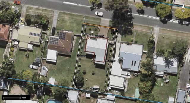 Aerial of 29 Parklands Drive, Boronia Heights QLD 4124 with the block outlined