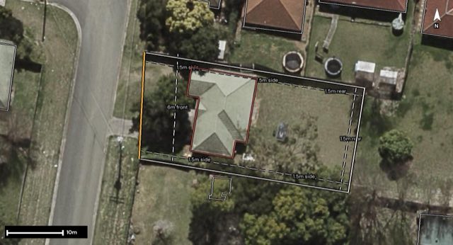 Aerial of 3 Christine Crescent, Redbank Plains QLD 4301 with the block outlined
