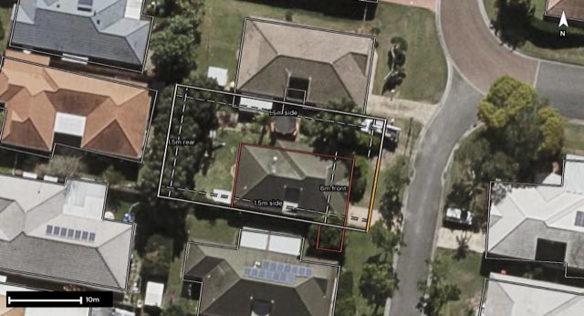 Aerial of 3 Daffodil Place, Runcorn QLD 4113 with the block outlined