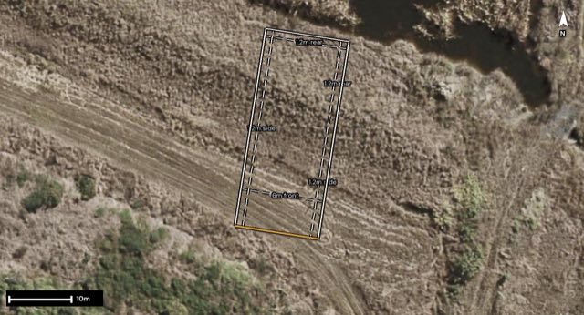 Aerial of 3 Gilmore Street, Walloon QLD 4306 with the block outlined