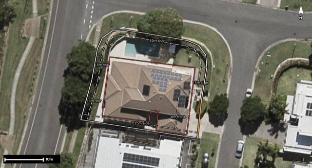 Aerial of 3 Hatia Place, Kuraby QLD 4112 with the block outlined