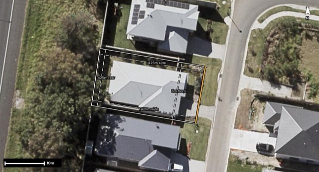 Aerial of 3 Hope Street, Bald Hills QLD 4036 with the block outlined