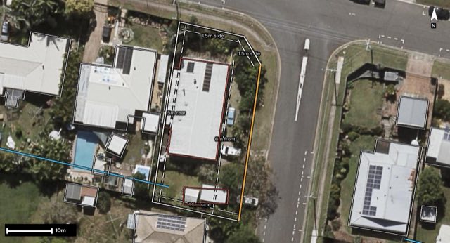 Aerial of 3 Isabel Street, Loganlea QLD 4131 with the block outlined