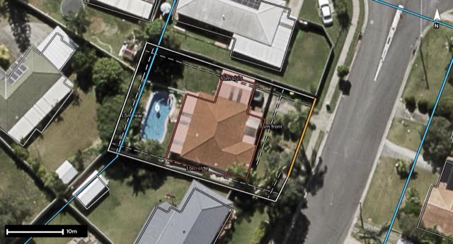 Aerial of 3 Mortlake Crescent, Boronia Heights QLD 4124 with the block outlined