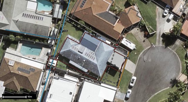 Aerial of 3 View Court, Palm Beach QLD 4221 with the block outlined