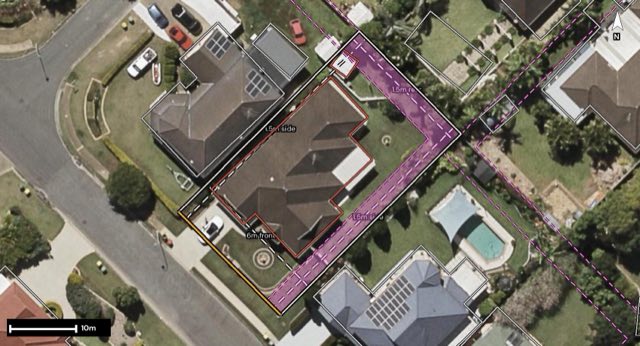 Aerial of 31 Fordington Way, Murrumba Downs QLD 4503 with the block outlined