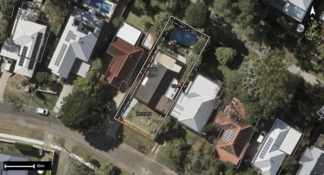 Aerial of 31 White Street, Wavell Heights QLD 4012 with the block outlined