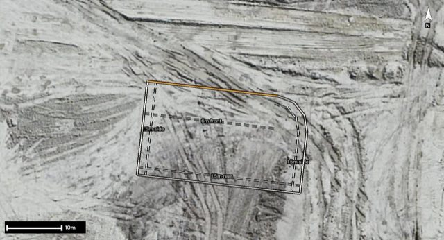 Aerial of 32 Paroo Street, Plainland QLD 4341 with the block outlined