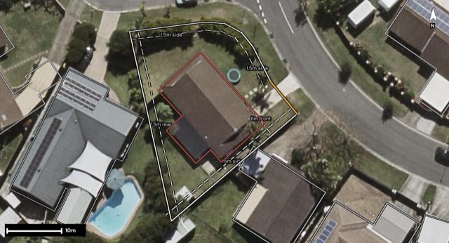Aerial of 33 Cordia Street, Algester QLD 4115 with the block outlined