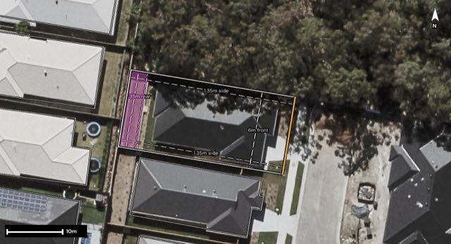 Aerial of 33 Paige Street, Park Ridge QLD 4125 with the block outlined
