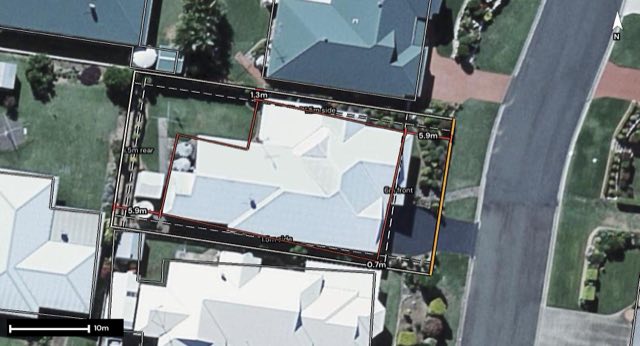 Aerial of 36 Fitzgerald Street, Gatton QLD 4343 with the block outlined
