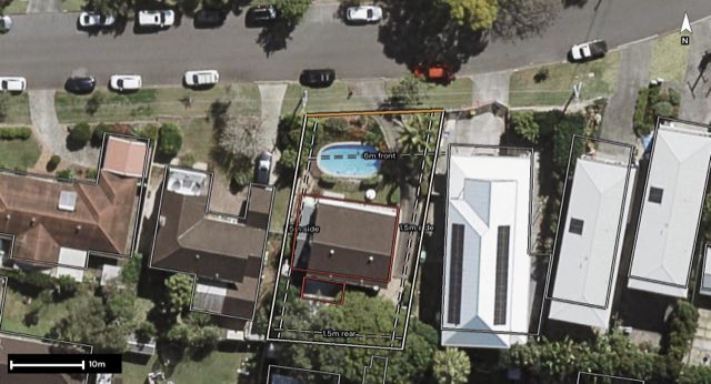 Aerial of 36 Mount Ommaney Drive, Jindalee QLD 4074 with the block outlined