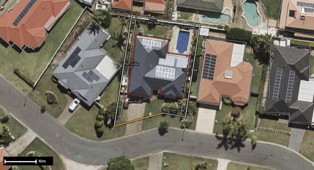 Aerial of 36 Prospect Street, Parkinson QLD 4115 with the block outlined