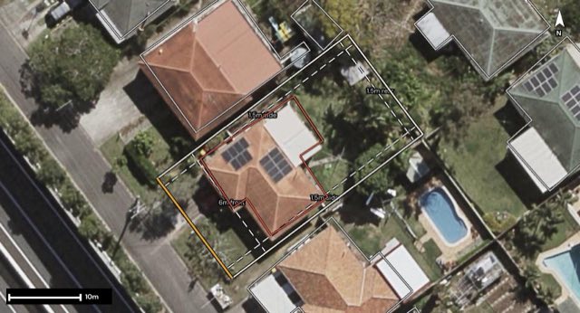 Aerial of 37 Meckiff Street, Upper Mount Gravatt QLD 4122 with the block outlined