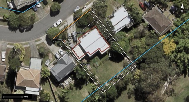 Aerial of 37 Minoa Street, Woodridge QLD 4114 with the block outlined