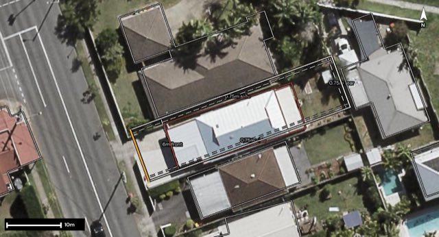 Aerial of 378 Oxley Road, Sherwood QLD 4075 with the block outlined
