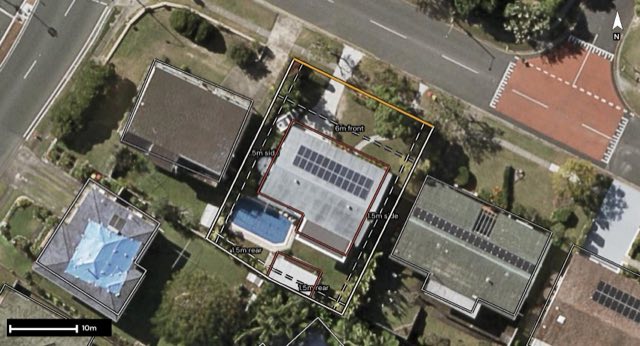 Aerial of 38 Dargie Street, Everton Park QLD 4053 with the block outlined