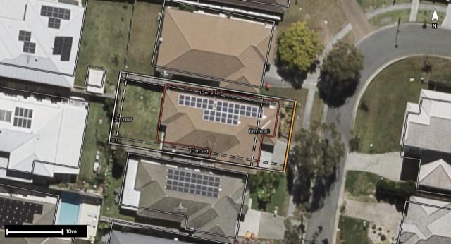 Aerial of 38 Steelwood Street, Heathwood QLD 4110 with the block outlined