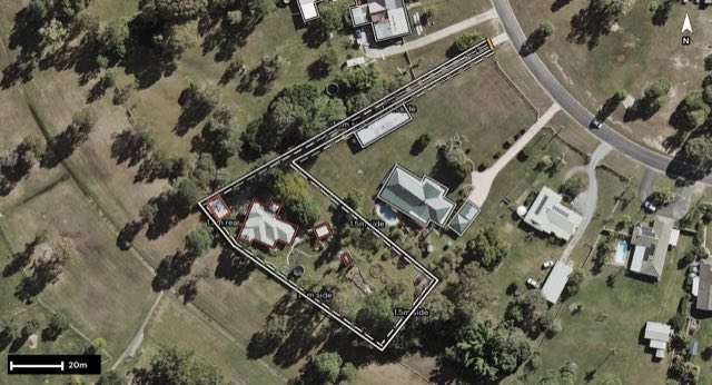 Aerial of 39 Analie Street, Ningi QLD 4511 with the block outlined