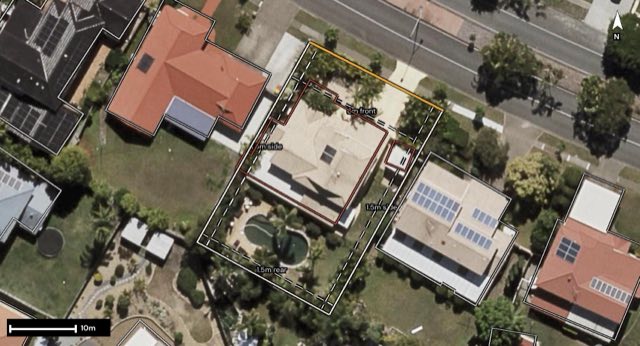 Aerial of 39 Honeysuckle Way, Calamvale QLD 4116 with the block outlined