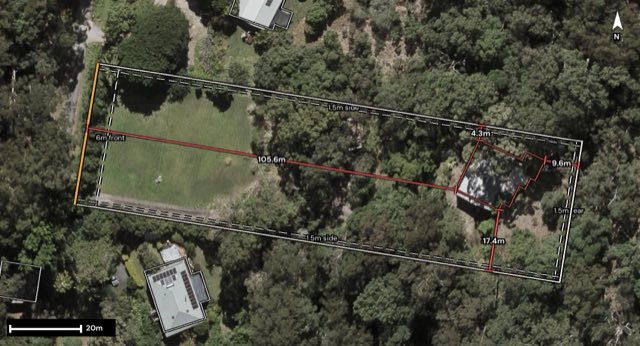 Aerial of 39 Wild Honey Place, Buderim QLD 4556 with the block outlined