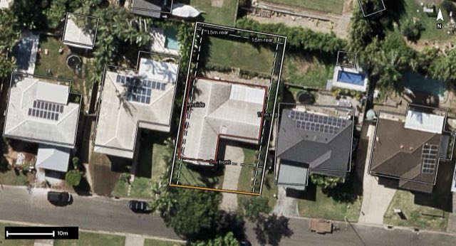 Aerial of 39 Willara Street, Carseldine QLD 4034 with the block outlined