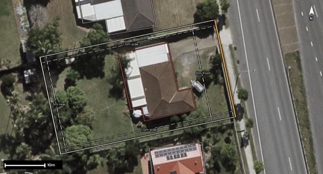 Aerial of 397 Blunder Road, Durack QLD 4077 with the block outlined