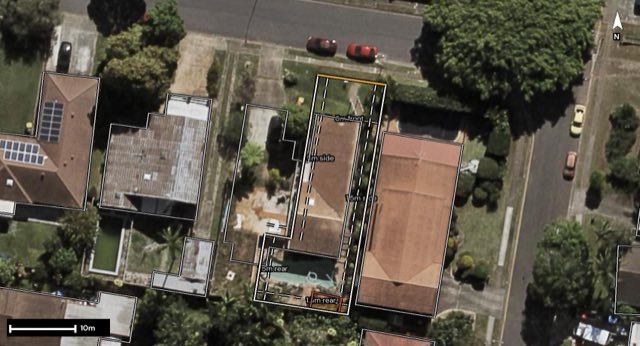 Aerial of 4 Angophora Street, Robertson QLD 4109 with the block outlined