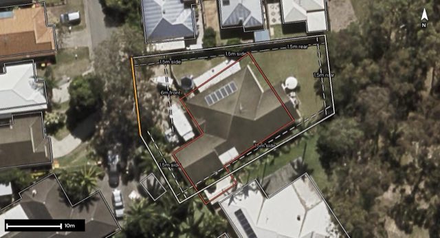 Aerial of 4 Dunn Court, Forest Lake QLD 4078 with the block outlined
