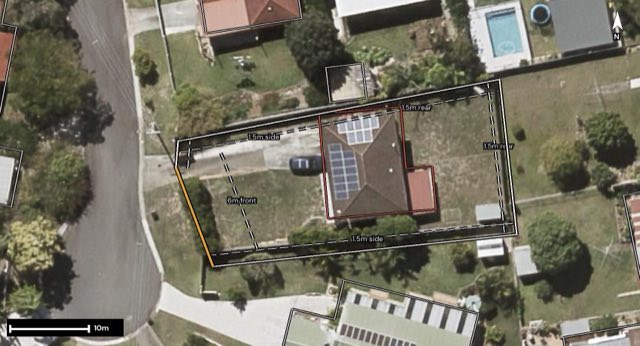 Aerial of 4 Punnarra Street, Bracken Ridge QLD 4017 with the block outlined