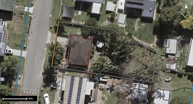 Aerial of 4 Zuhara Street, Rochedale South QLD 4123 with the block outlined